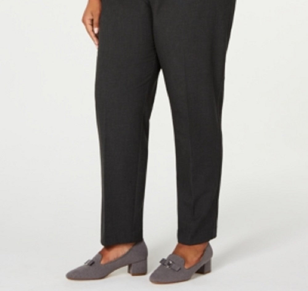 Charter Club Women's Plus Slim Leg Ankle Pants Grey Size 28W