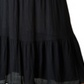 Ultra Flirt Women's Tiered Crinkle Maxi Skirt Black Size X-Large