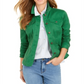 Charter Club Women's Denim Jacket Green Size Medium