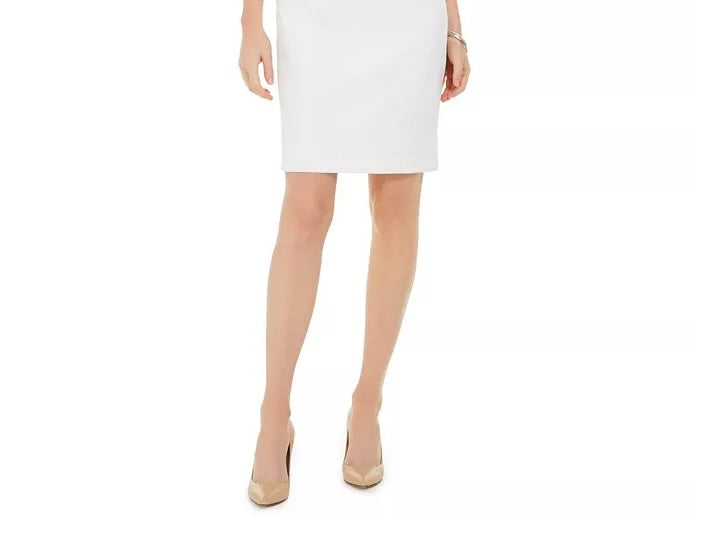Kasper Women's Petites Jacquard Textured Cocktail Dress White Size 10 Petite