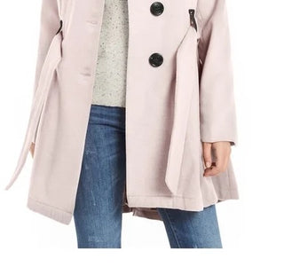 Madden Girl Juniors' Belted Skirted Coat Rose Size XX-Large