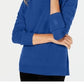 Karen Scott Women's Petite LuX-Smalloft Textured SweaterBlue  Size L