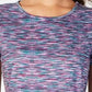 Ideology Women's Keyhole-Back Space-Dyed Top Pink/Green Size X-Small