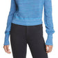 Free People Women's Printed Long Sleeve Jewel Neck Sweater Blue Size Small