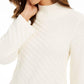 Charter Club Women's Mixed-Stitch Mock-Neck Sweater White Size Small