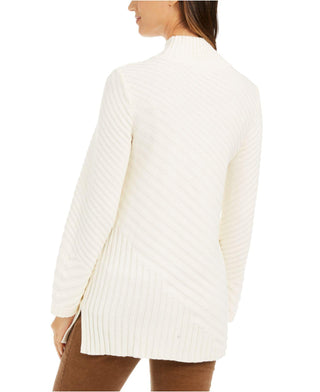 Charter Club Women's Mixed-Stitch Mock-Neck Sweater White Size Small