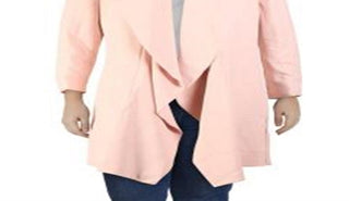 Anne Klein Women's Drapey Open Front Jacket Pink Size 16