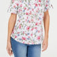 Karen Scott Women's Iris Bliss Textured Cotton Shirt  White Size Petite S