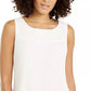 Alfani Women's Petite Pleated Sleeveless Top Beige Size PXL