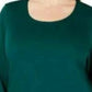 Karen Scott Women's Plus 3/4 Sleeve Round Neck Top Green Size 0X