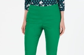 Charter Club Women's Chelsea Stretch-Twill Skinny Pants Green Size 16 P