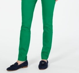 Charter Club Women's Chelsea Stretch-Twill Skinny Pants Green Size 16 P