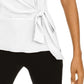 INC International Concepts Women's Side Tie Top White Size PL
