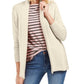 Charter Club Women's Petite Shawl-Collar Mixed-Stitch Sweater Ivory  Size P/S