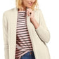 Charter Club Women's Petite Shawl-Collar Mixed-Stitch Sweater Ivory  Size P/S