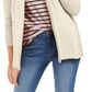 Charter Club Women's Petite Shawl-Collar Mixed-Stitch Sweater Ivory  Size P/S