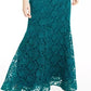 BCX Women's Lace Solid Sleeveless Asymmetrical Neckline Full-Length Fit + Flare Evening Dress Green Size 5