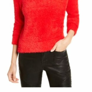 Bar III Women's Eyelash-Finish Sweater Red Size XX-Large
