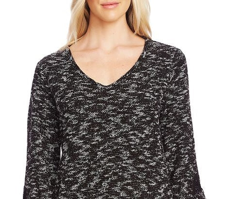 Vince Camuto Women's Tie Cuff Nubby Sweater Size Large Blue/Green Size Large