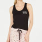 Jenni Women's Graphic Print Sleep Tank Top with Keyhole Black Size Large