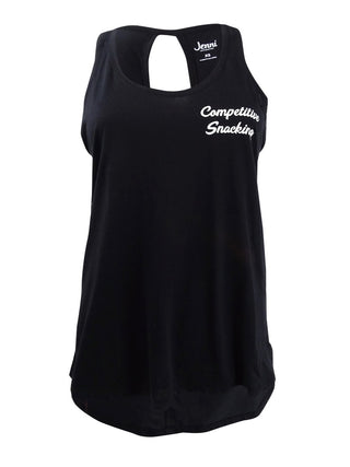 Jenni Women's Graphic Print Sleep Tank Top with Keyhole Black Size Large