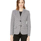Ralph Lauren Women's Taipa Houndstooth Work Wear Blazer White Size 8