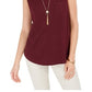 Style & Co Women's Cotton V Neck Tank Top Maroon Size Large