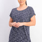 JM Collection Women's Tie Hem T-Shirt Blue Size Large