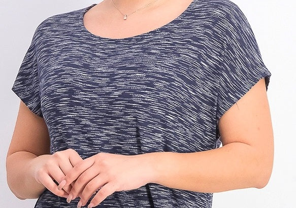 JM Collection Women's Tie Hem T-Shirt Blue Size Large