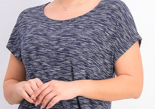 JM Collection Women's Tie Hem T-Shirt Blue Size Large