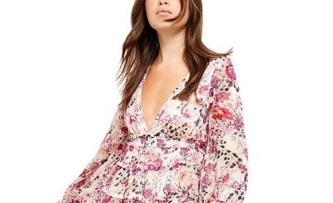 Free People Women's Closer To The Heart Tiered Floral Dress Pink Size Small