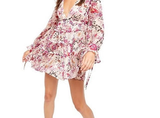 Free People Women's Closer To The Heart Tiered Floral Dress Pink Size Small