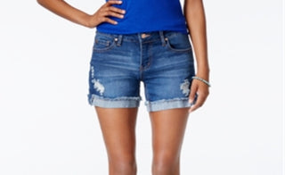 Celebrity Pink Women's Denim Cuffed Denim Shorts Blue Size 0