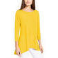 Alfani Women's High Low Tunic Yellow  Size Small