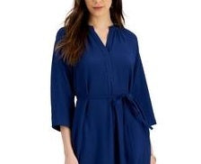 Alfani Women's Plus Midi Wrap Dress Blue Size 24W