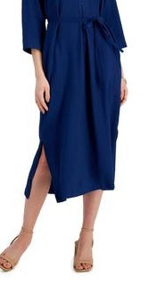 Alfani Women's Plus Midi Wrap Dress Blue Size 24W