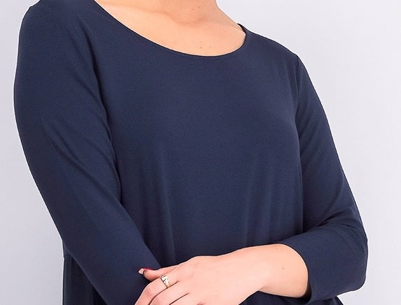 Alfani Women's Woven Back Top Blue  Navy Size Medium