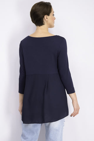 Alfani Women's Woven Back Top Blue  Navy Size Medium