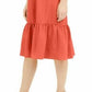 INC  International Concepts Women's Linen Blend Twist Front Midi Dress Orange Size Small