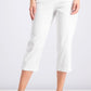 JM Collection Women's Button Hem Tummy Control Capris White Size Large