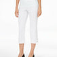 JM Collection Women's Button Hem Tummy Control Capris White Size Large