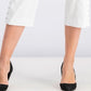 JM Collection Women's Button Hem Tummy Control Capris White Size Large
