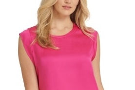 DKNY Women's Flutter Cap Sleeve Top Fuchsia Size X-Small