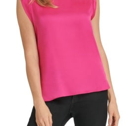 DKNY Women's Flutter Cap Sleeve Top Fuchsia Size X-Small