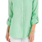 Charter Club Women's Linen Shirt Lime Green Size X-Large