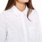 Alfani Women's Long Sleeve Knit Button Front Top White Size Petite Medium