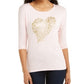 Thalia Sodi Women's Metallic Printed Top Pink Size X-Large