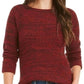 Style & Co Women's Crewneck Marled Sweater Red Size Large