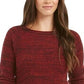 Style & Co Women's Crewneck Marled Sweater Red Size Large
