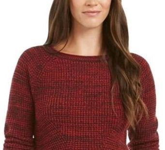 Style & Co Women's Crewneck Marled Sweater Red Size Large